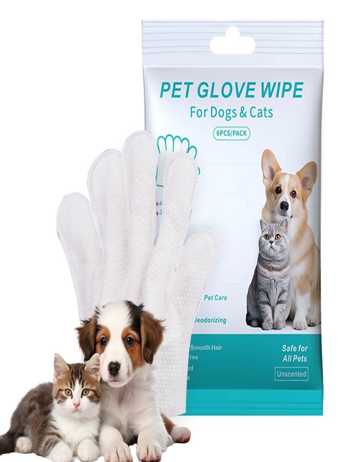 coldpa Pet Glove Wipes,Dog and Cat Cleaning Gloves, Cleaning Glove for Dog and Cat, Fur Face, Ears, Eyes, Pet Grooming Wipes, Nourishing Fur, for Daily Care and Travel, No Rinse(6PCS) - Image 1