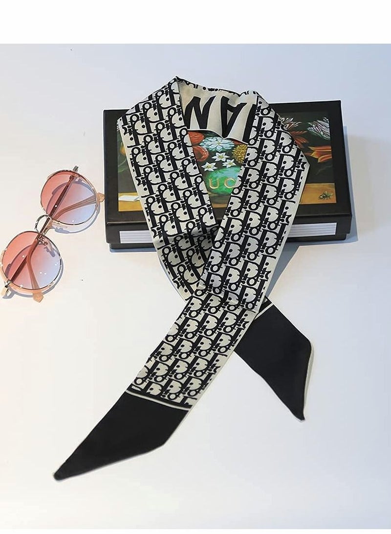 Fashion Design Handle Bag Long Hair Tie Headband Neck Polyester Twill Ribbon Decorative Scarf, Headband, Wristband, Waistband (2PCS)