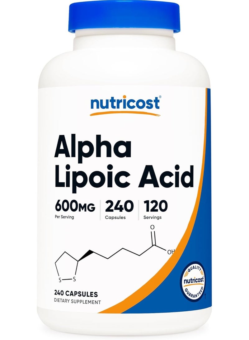Nutricost, Alpha Lipoic Acid, 600 mg, 240 Capsules, (300 mg per Capsule)