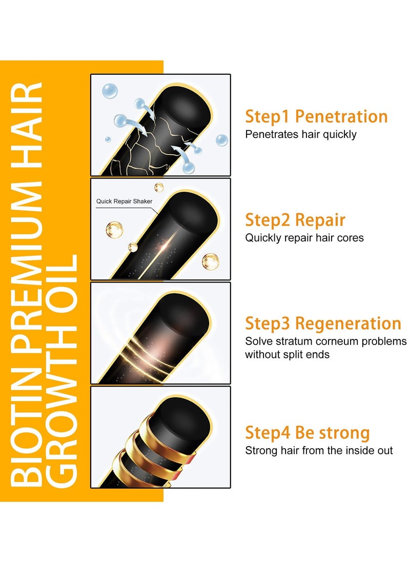 EELHOE 2-PACK Biotin Hair Care Oil,Deeply Moisturizes The Scalp, Repairs Damaged Hair And Makes It Smooth And Shiny 30ml*2 - Image 4