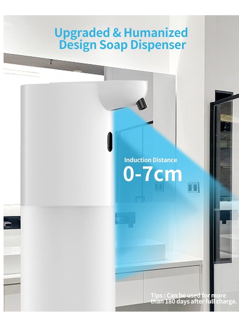 شو وو موزع صابون كهربائي أوتوماتيكي مقاوم للماء IPX5 قابل لإعادة الشحن عبر USB، موزع صابون لوشن رغوي لا يعمل باللمس مع 4 كمية إسفنجية قابلة للتعديل للتركيب على الحائط والوقوف الحر مع مستشعر الحركة - Image 3