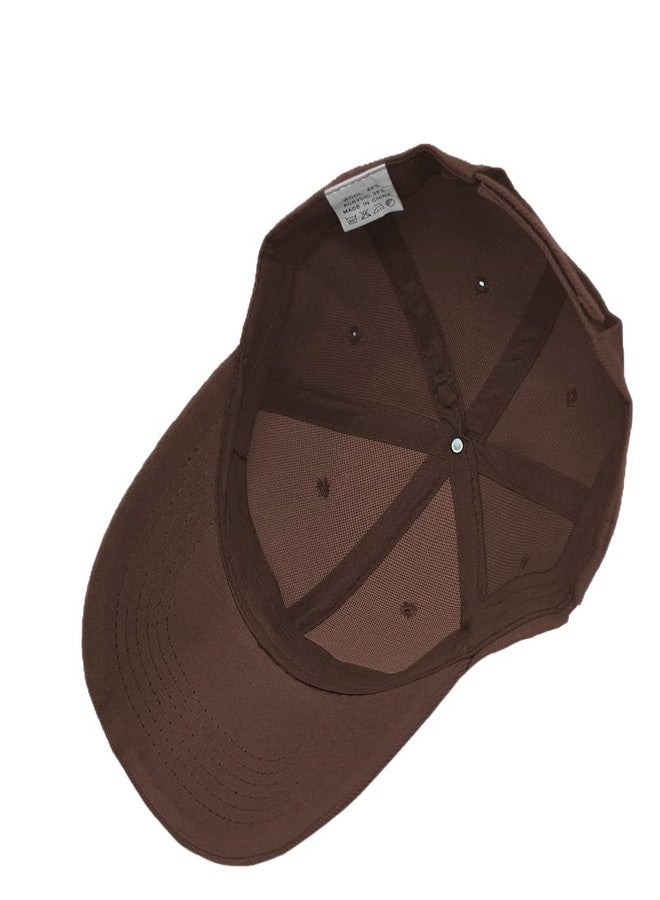 Glory Max Plain Baseball Cap Hook & Loop Strap Adjustable Solid Blank Curved Visor Hat (Brown) - Image 4