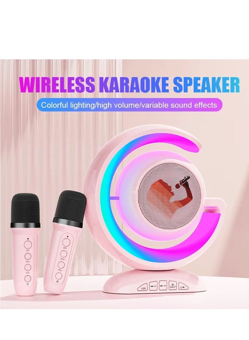 ACLIX YS-110 Portable Bluetooth Speaker Cool LED Light Wireless Home Karaoke Stereo Speaker Multifunctional Integrated Machine Speaker