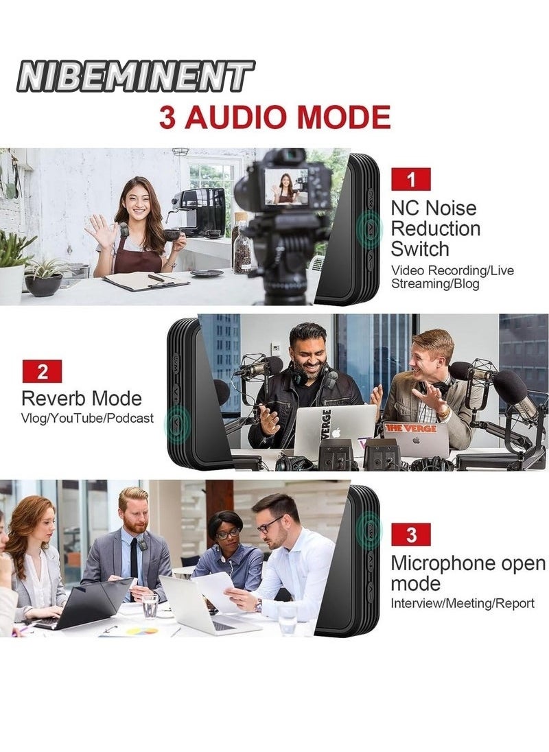 NIBEMINENT - Wireless Lavalier Microphone, TikTok Live Mobile Video Recording 2.4G Noise Reduction Mini Microphone for Live Video, Recording Vlog, Interview, Online Classroom - Image 1