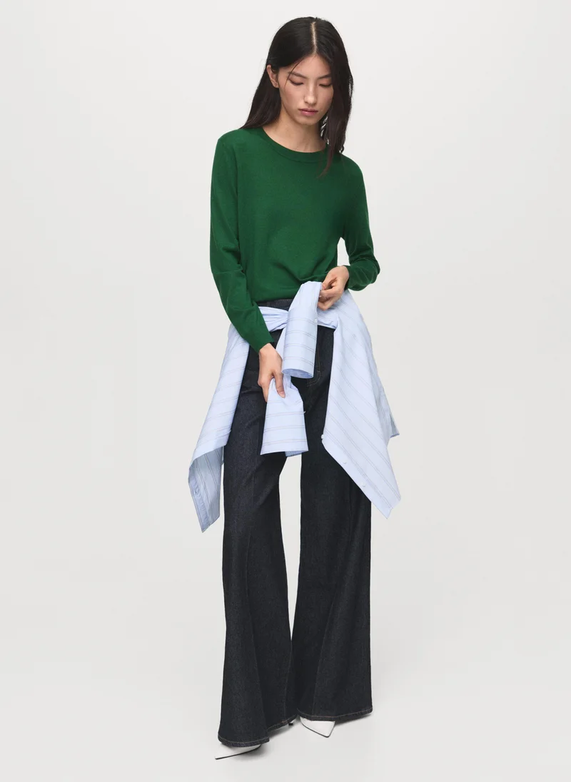 MANGO Fine-knit crew-neck sweater