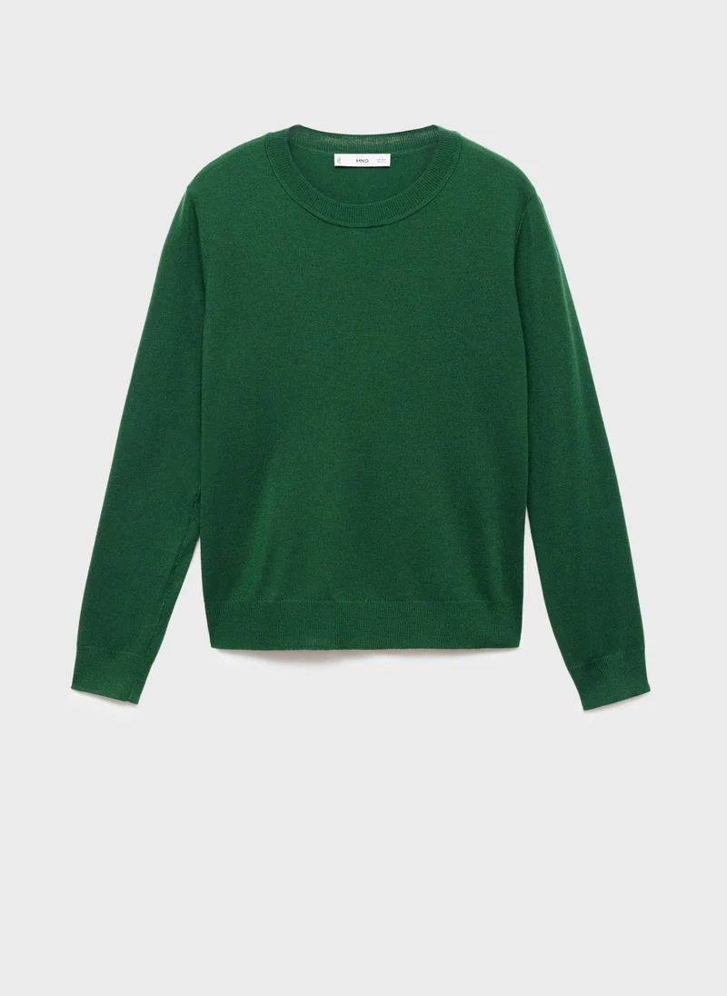 MANGO Fine-knit crew-neck sweater