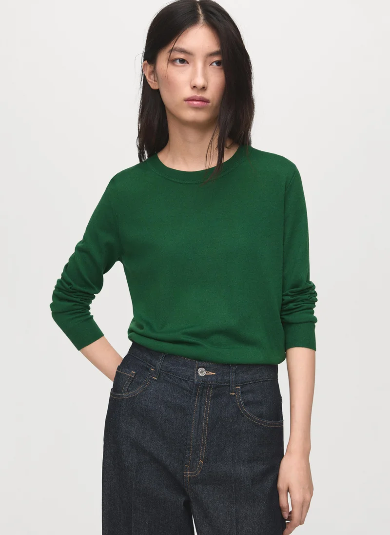 MANGO Fine-knit crew-neck sweater