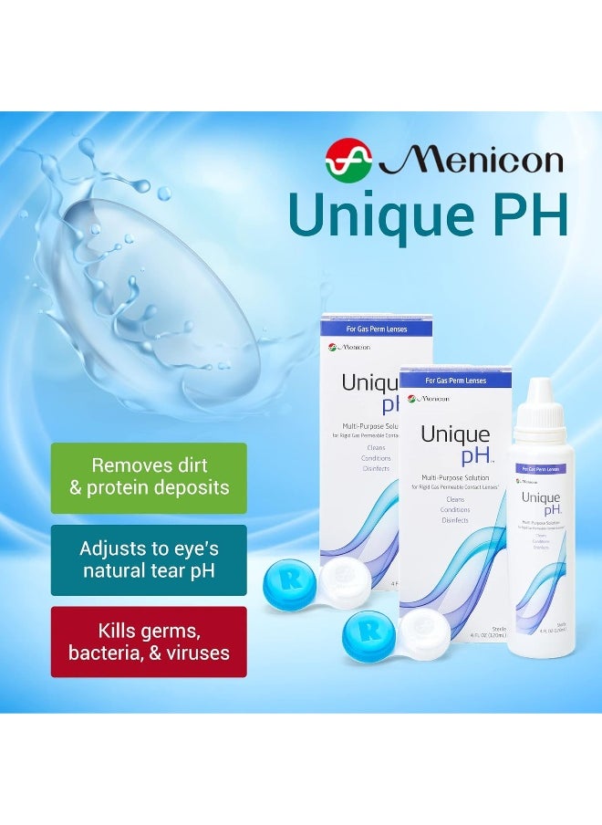Menicon Menicon Unique pH Multi-Purpose Solution + RGP Lens Case. TWO 4 fl oz (120ml) bottles  - Image 2