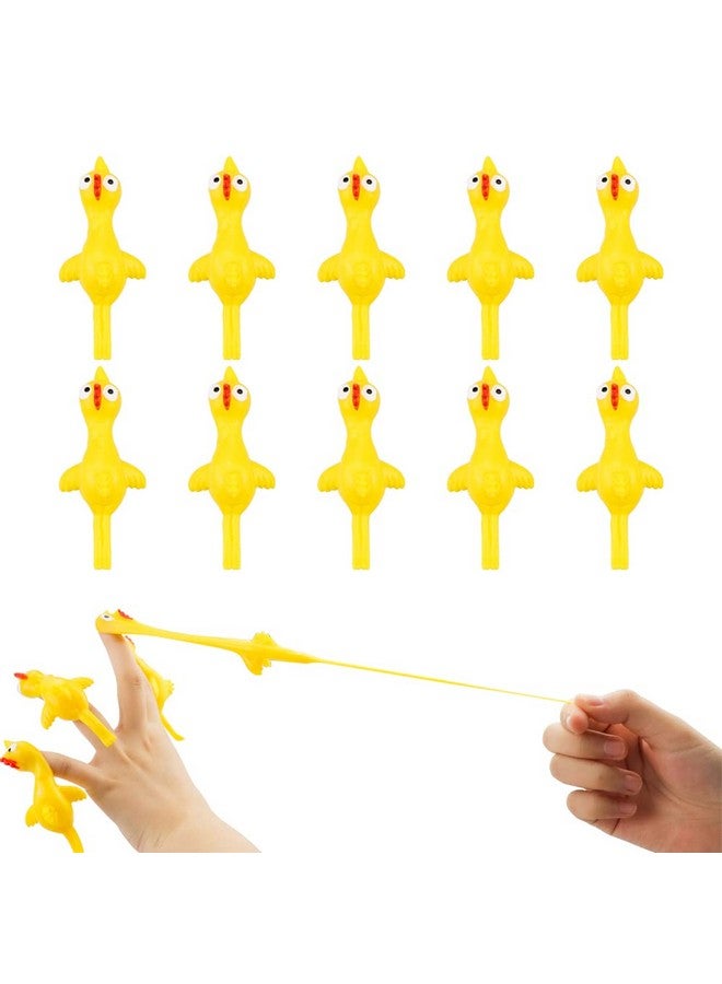 TCOTBE 10 Pack Slingshot Chicken,Slingshot Chicken Rubber Flick Flying Chicken,Funny Christmas, Flingers Stretchy Game For Boys And Girls Party Favor School Activity Fun Present - Image 1
