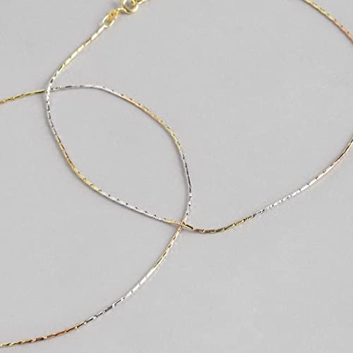 ZAVYA 925 Sterling Silver Designer Triple Layered Rhodium, Gold & Rose Gold Plated Chain Anklet (Pair) | With Certificate of Authenticity & 925 Hallmark | Gift for Women & Girls - Image 5