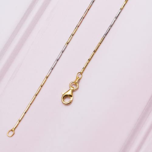 ZAVYA 925 Sterling Silver Designer Triple Layered Rhodium, Gold & Rose Gold Plated Chain Anklet (Pair) | With Certificate of Authenticity & 925 Hallmark | Gift for Women & Girls - Image 3