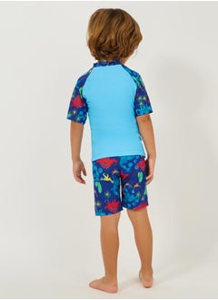 Styli Dinosaur Print T-Shirt & Shorts Swimming Set  - Image 4