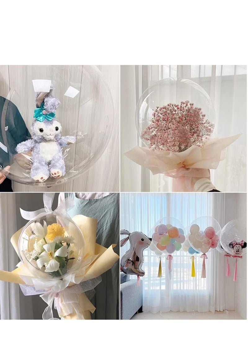 ZVEV 20 Pieces Bobo Balloons, Transparent Bubble Bobo Balloon for Stuffing, Praty Bobo Balloons Clean Bobo Balloons for Valentine's Day Wedding Birthday Party Decorations (24 Inch) - Image 3