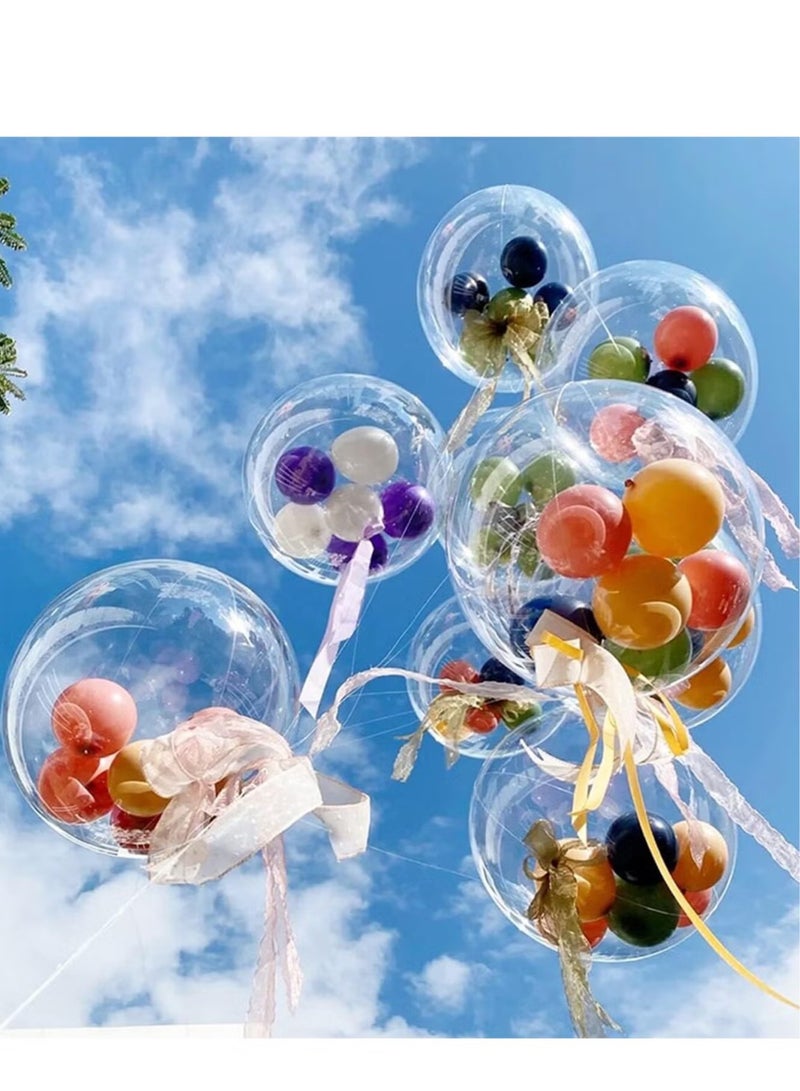 ZVEV 20 Pieces Bobo Balloons, Transparent Bubble Bobo Balloon for Stuffing, Praty Bobo Balloons Clean Bobo Balloons for Valentine's Day Wedding Birthday Party Decorations (24 Inch) - Image 5