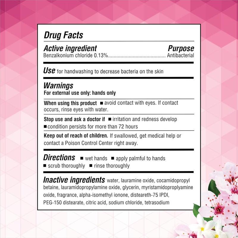 Germ-X Antibacterial Hand Soap, 12 Oz (Pack 4), Moisturizing Liquid Hand Wash for Kitchen or Bathroom, pH Balanced & Dermatologist Tested, Jasmine & Cherry Blossom Scent, Pump Bottle - Image 5