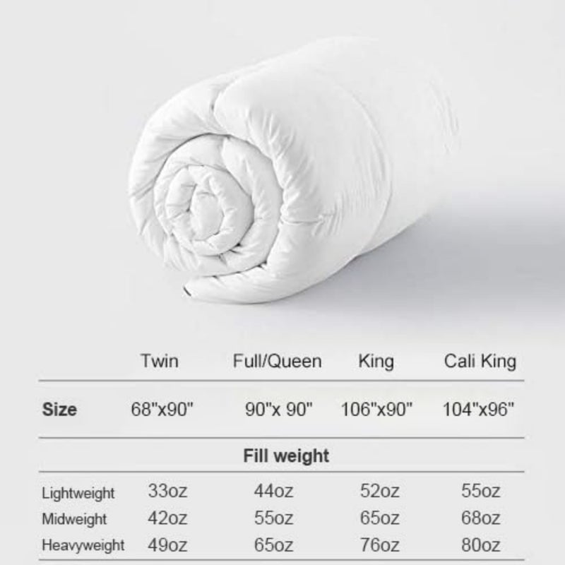 Premium Feather Down Comforter Duvet Insert - 100% Cotton Cover, Medium Weight for All Season Bedding California King 104x96, Ivory - Image 4