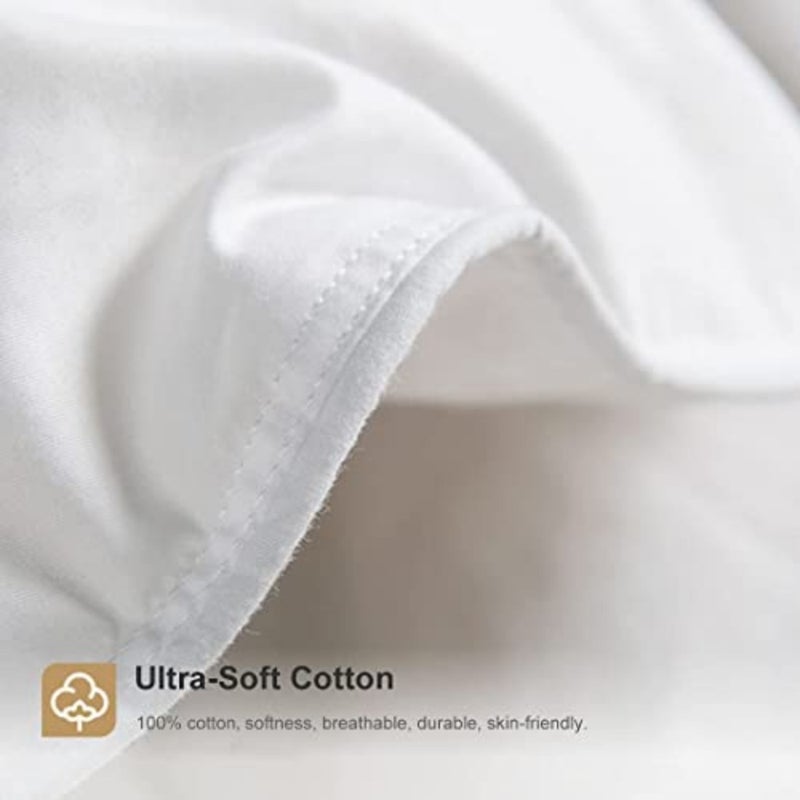 Premium Feather Down Comforter Duvet Insert - 100% Cotton Cover, Medium Weight for All Season Bedding California King 104x96, Ivory - Image 3