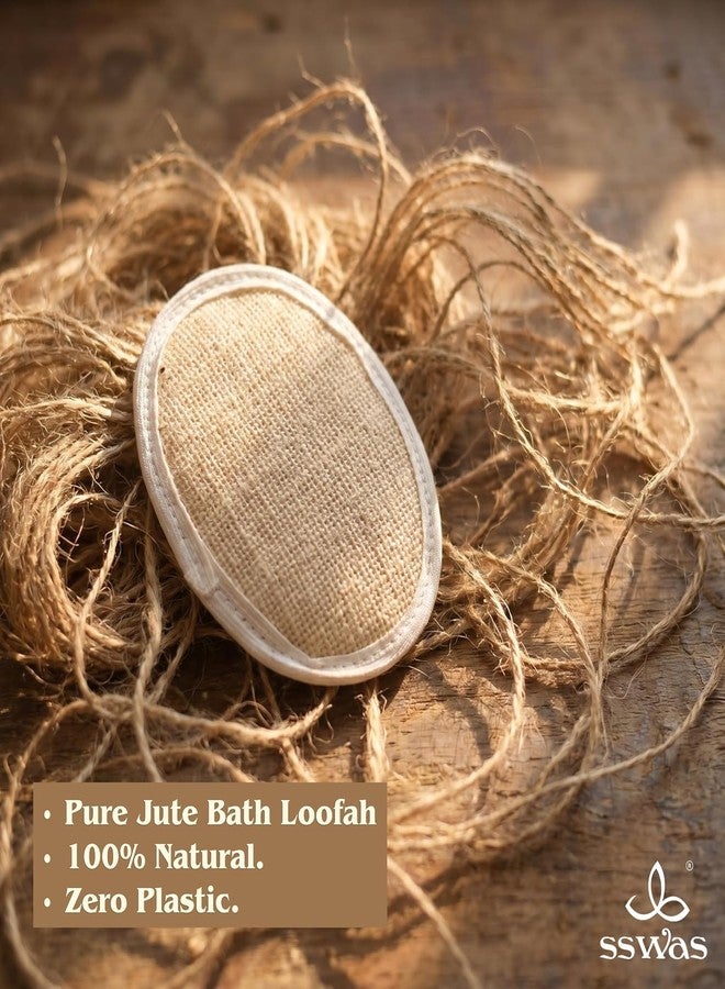 Jeoga Natural Jute Exfoliating Bath Loofah Pad with Hand Strap, Body Scrubber for Dead Skin Removal, Pack of 10 - Image 5