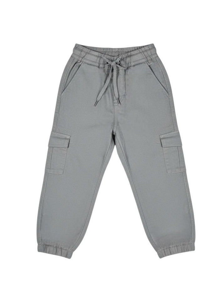 بيبي كو بنطلون رمادي كارجو بخصر أستك للأطفال - Image 3
