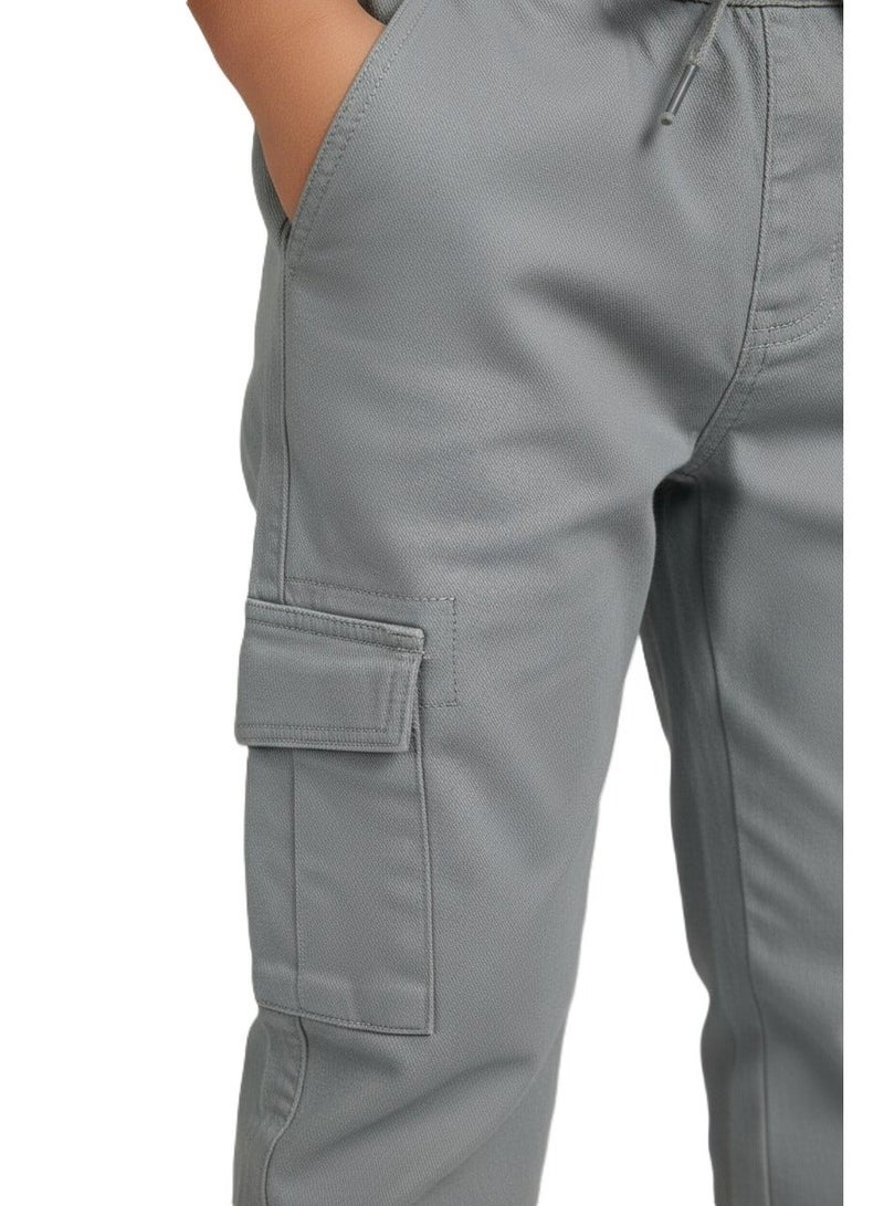 بيبي كو بنطلون رمادي كارجو بخصر أستك للأطفال - Image 2
