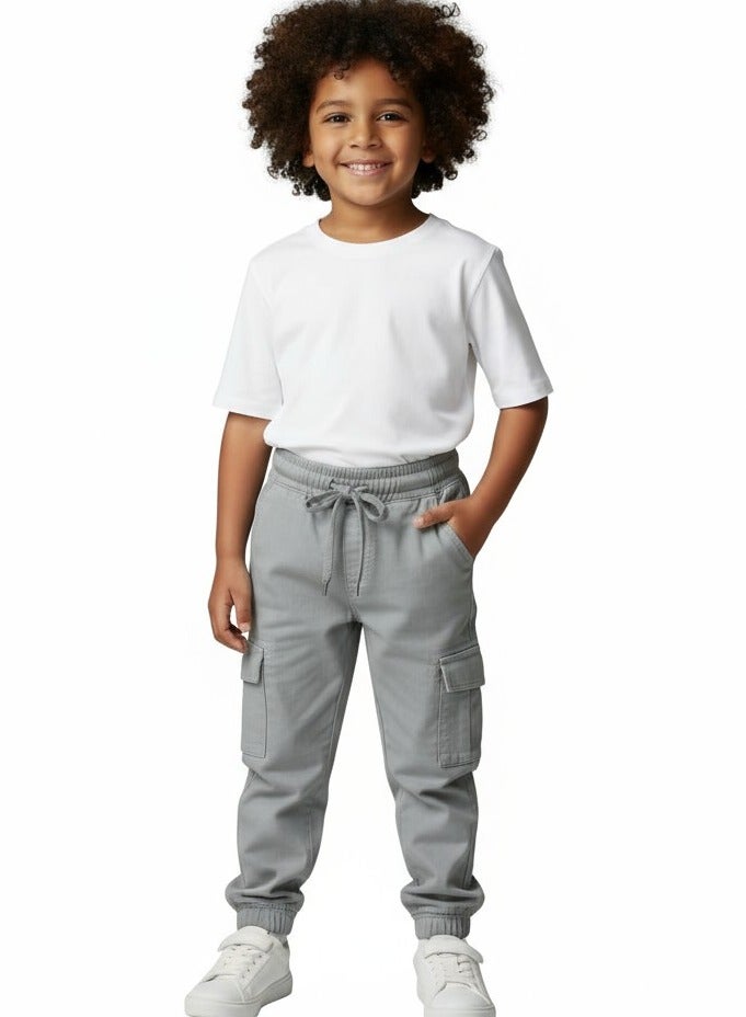 بيبي كو بنطلون رمادي كارجو بخصر أستك للأطفال - Image 1