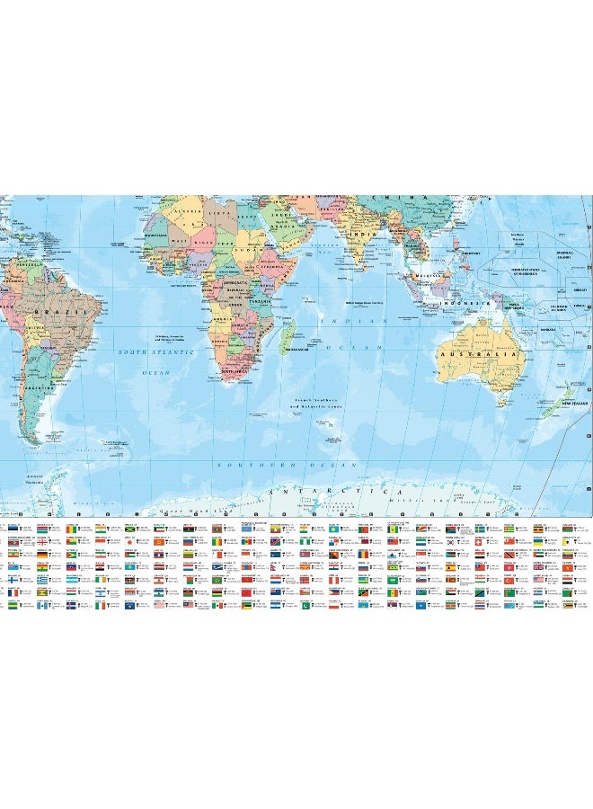 Collins Large World Wall Laminated Map (70 x 91.5 cm): Laminated map with flags, perfect for classroom, office and home - Image 3