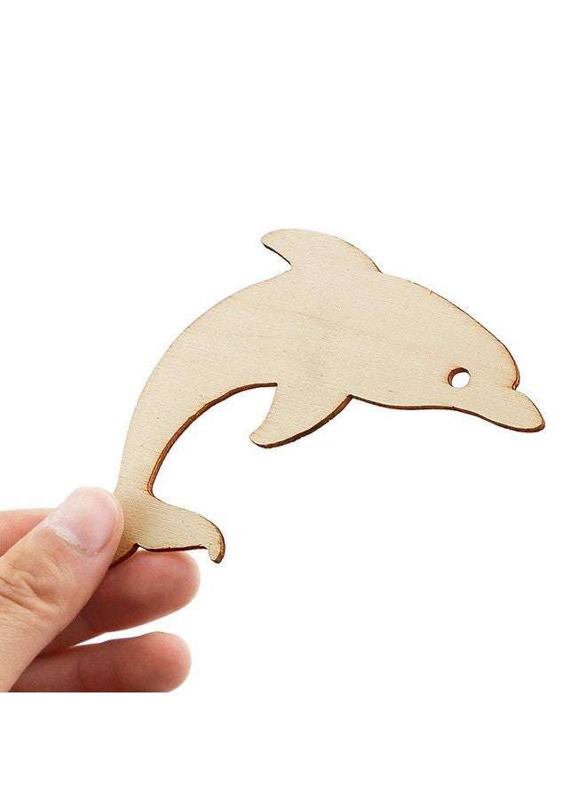 Newbested 48 Pack Unfinished Wooden Ocean Sea Animal Life Cutouts Octopus Shark Whale Dolphin Turtle Crab Squid Seahorse Shapes Model For Home Decor Ornament Diy Craft Art Project(6 Pcs/Shape) - Image 5