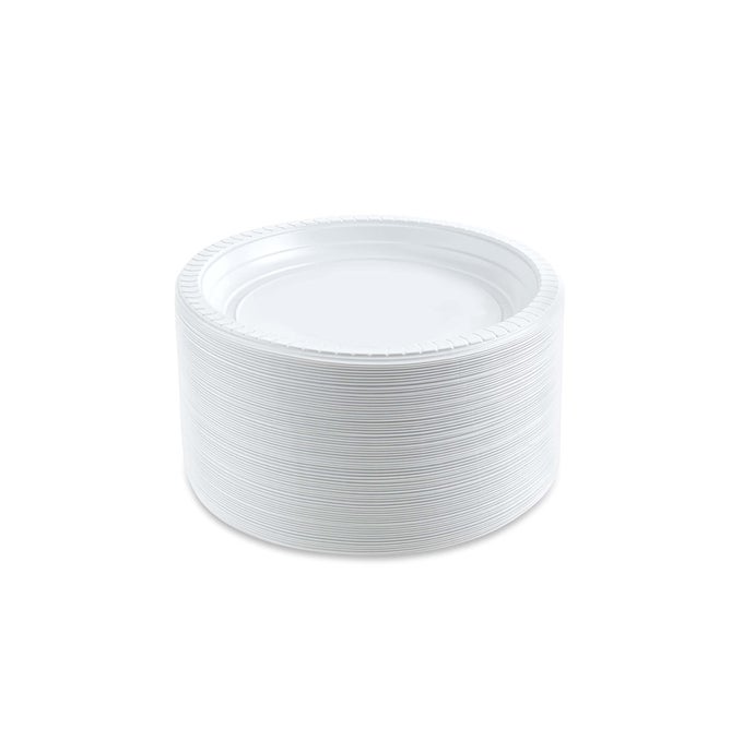 6 INCH ROUND PLASTIC PLATES MICROWAVEABLE DISPOSABLE WHITE DINNERWARE 400 COUNT