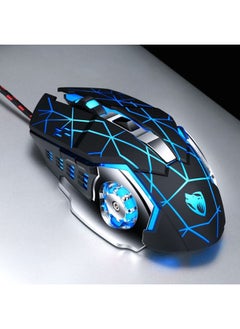 T-WOLF V6 USB Interface 6-Buttons 3200 DPI Wired Mouse Gaming Mechanical Macro Programming 7-Color Luminous Gaming Mouse, Cable Length: 1.5m(Macro Definition Audio Version Star Color)