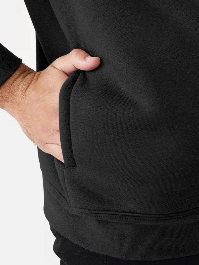 PLEPAN 1/4 Zip Pullover Men Fleece Sweater Casual Mockneck Sweatshirt Polo Long Sleeve Black X-Large - Image 5