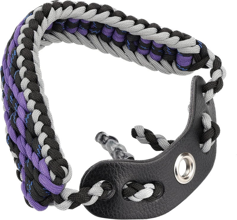 Sunya Archery Bow Wrist Sling, 550 Paracord Strap Comfortable on Hand.100% Full Grain Leather Yoke, Multiple Camo Colors.Fit Compound Bow Stabilizer & Recurve. - Image 1