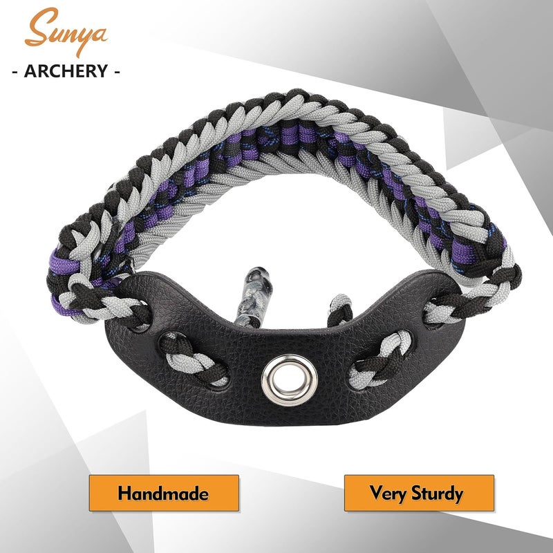 Sunya Archery Bow Wrist Sling, 550 Paracord Strap Comfortable on Hand.100% Full Grain Leather Yoke, Multiple Camo Colors.Fit Compound Bow Stabilizer & Recurve. - Image 5