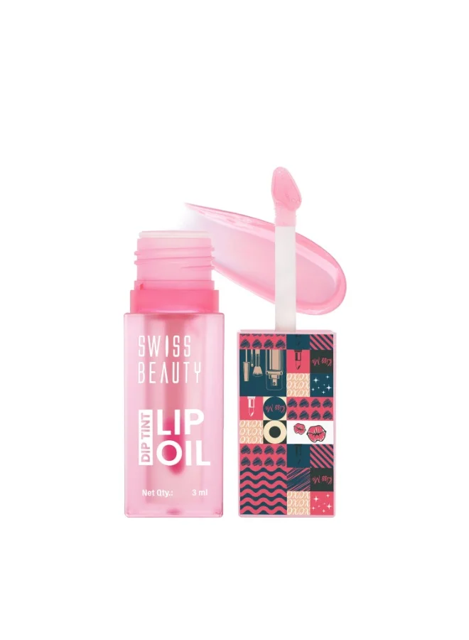 سويس بيوتي Swiss Beauty Dip Tint Lip Oil | Colour-Changing Lip Oil | Glossy Finish | Long-Lasting Moisturisation | Enriched with Vitamin E | Shade-03 Peach, 3ml