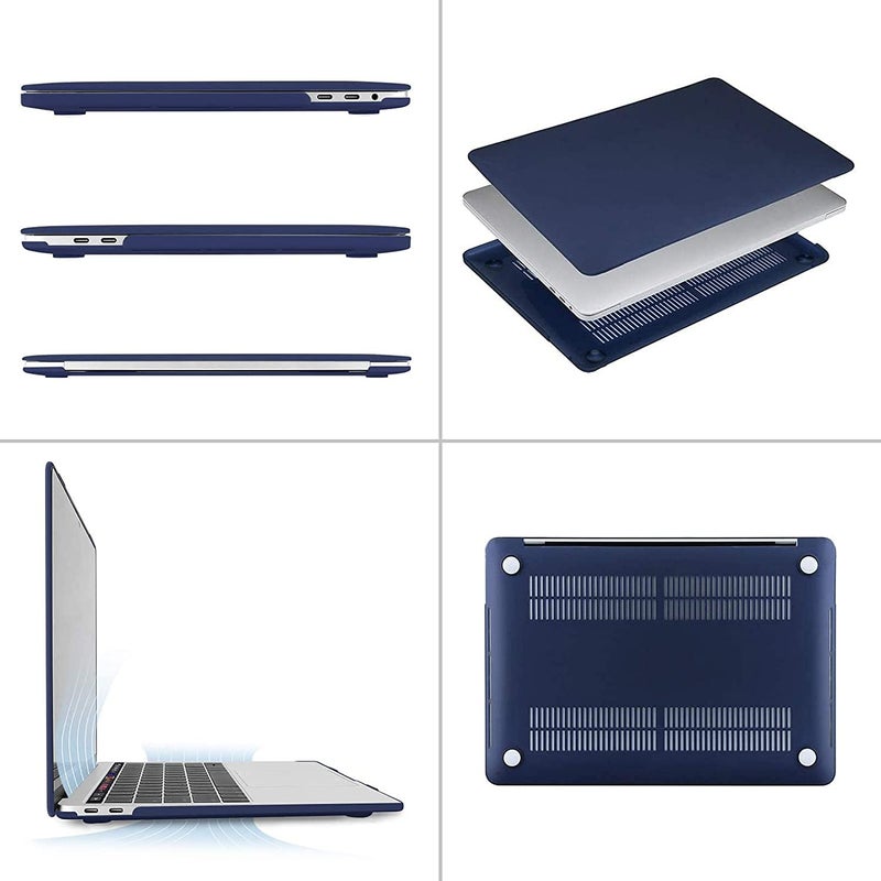 Moca غطاء صلب لجهاز M1 MacBook Air مقاس 13 بوصة [إصدار 2022، 2021-2018] M1 A2337 A2179 A1932 مع شاشة ريتينا وTouch ID غطاء غلاف MacBook Air (أزرق داكن) - Image 3