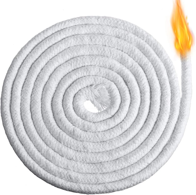 BBTO 6.56 Feet Cotton Replacement Wick Braided Cotton Wick Round Oil Lamp Wick Candle Wick for Oil Lamps and Candles, DIY Handmade Candle Making Supplies (8 mm/ 0.3 Inch) - Image 1