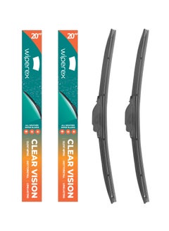Wiperex WiperEx Wiper Blades for Mustang F10 2011 2012 20" + 20" All Weather, Uniform Wiping, Premium Rubber, Perfect Fit, Silent, Reduced Wind Lift, No Marks (Set of 2)  - Image 1