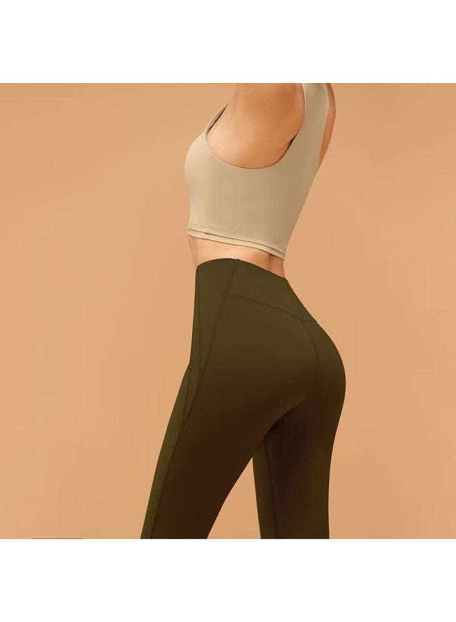 Vfu High-waist Lifting Flared Fitness Yoga Pants Loose Wide-leg Casual Trousers Qingli Brown S - Image 2