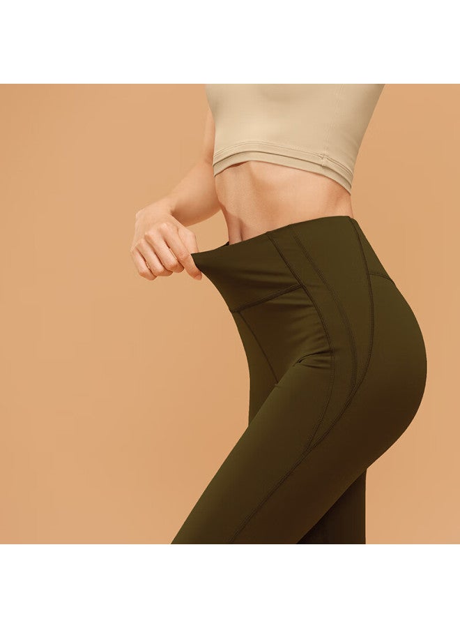 Vfu High-waist Lifting Flared Fitness Yoga Pants Loose Wide-leg Casual Trousers Qingli Brown S - Image 3