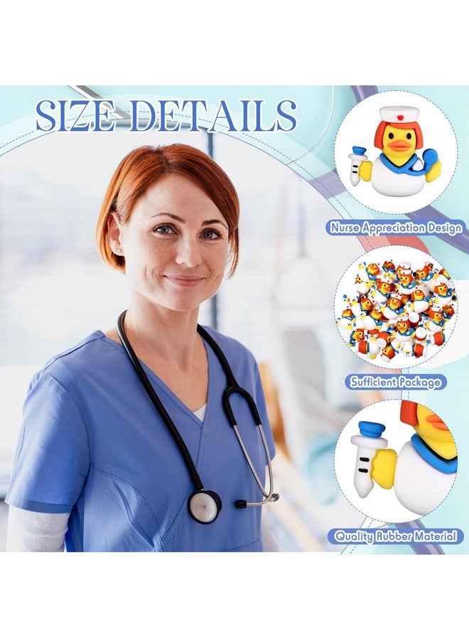 Gejoy Gejoy 50 Pcs Mini Nurse Rubber Ducks Nurse Appreciation Week Figurines Bulk Small Assorted Rubber Ducks for Birthday Gifts Party Exchanging Favors Holiday Decor - Image 3