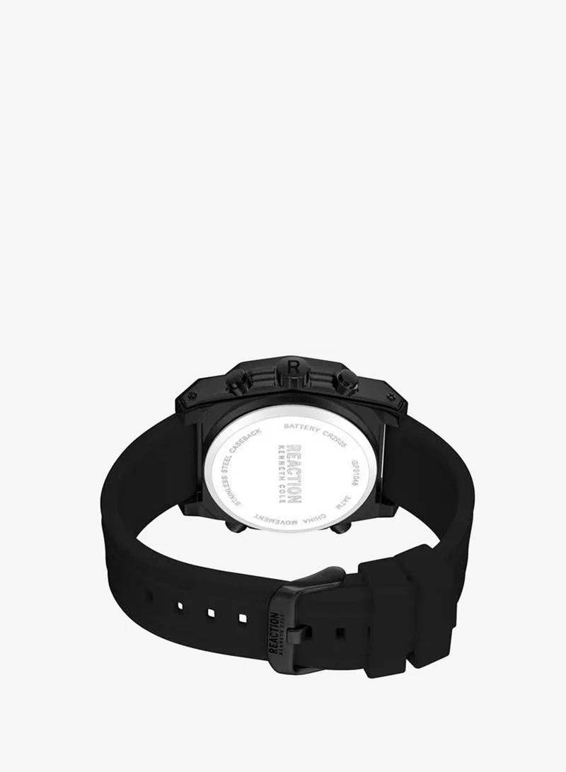 Kenneth Cole Reaction Black Black Dial Black Silicone Strap Analog-digital Watch for Men, 52.4mm for Men | Best Price UAE