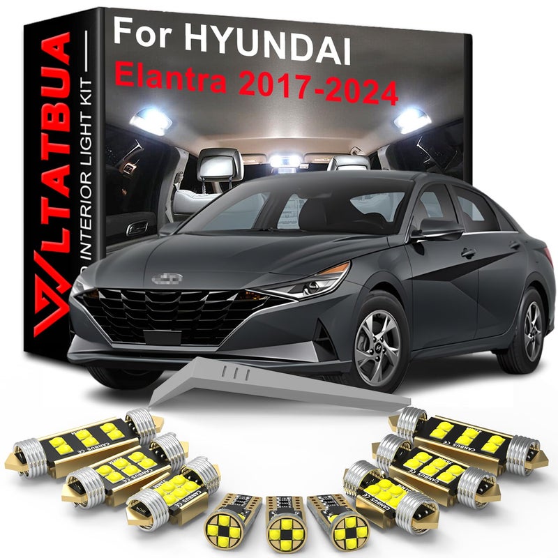 WLTATBUA LED Interior Light Kit Package Replacement for HYUNDAI Elantra AD N GT 2017 2018 2019 2020 2021 2022 2023 2024 Super Bright 6000K White Bulbs Install Tool