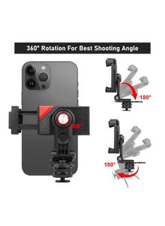 KASTWAVE Camera Phone Hot Shoe Holder, Cell Phone Tripod Mount Adapter Cold Shoe Mount 360 Rotation for Camera Ring Light Microphone, Universal Phone Clamp for Vlogging Live Stream Photography  - Image 4