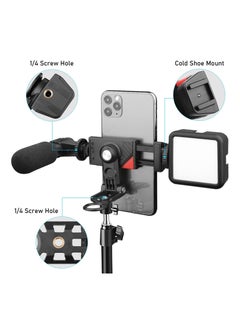 KASTWAVE Camera Phone Hot Shoe Holder, Cell Phone Tripod Mount Adapter Cold Shoe Mount 360 Rotation for Camera Ring Light Microphone, Universal Phone Clamp for Vlogging Live Stream Photography  - Image 2