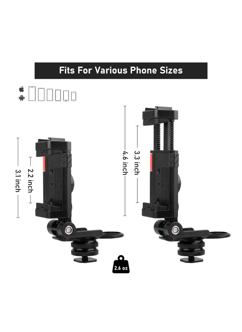 KASTWAVE - Camera Phone Hot Shoe Holder, Cell Phone Tripod Mount Adapter Cold Shoe Mount 360 Rotation for Camera Ring Light Microphone, Universal Phone Clamp for Vlogging Live Stream Photography - Image 1