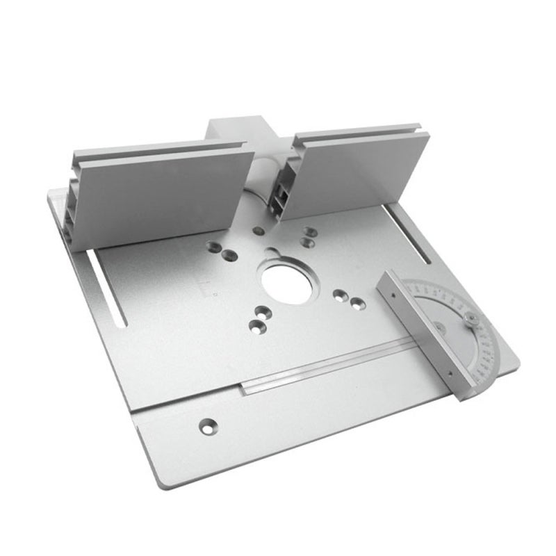 Router Table Insert Plate: 3-Piece Silver 240 X 200mm High-Quality Aluminum Alloy - Wear-Resistant Rust-Proof Router Templates for Woodworking, Electric Trimming Engraving Machines - Image 1