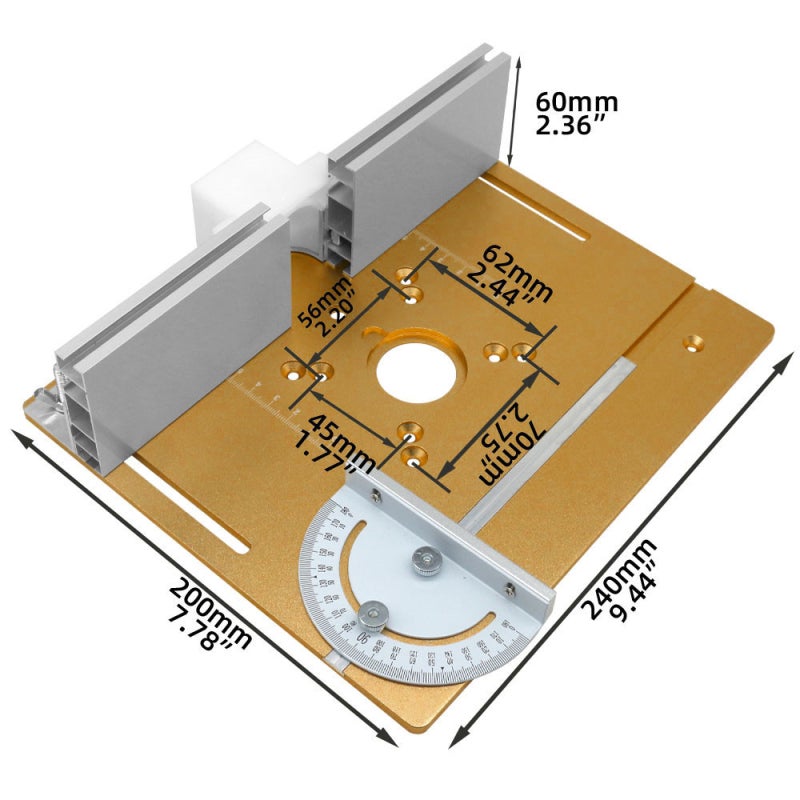 Router Table Insert Plate: 3-Piece Silver 240 X 200mm High-Quality Aluminum Alloy - Wear-Resistant Rust-Proof Router Templates for Woodworking, Electric Trimming Engraving Machines - Image 4