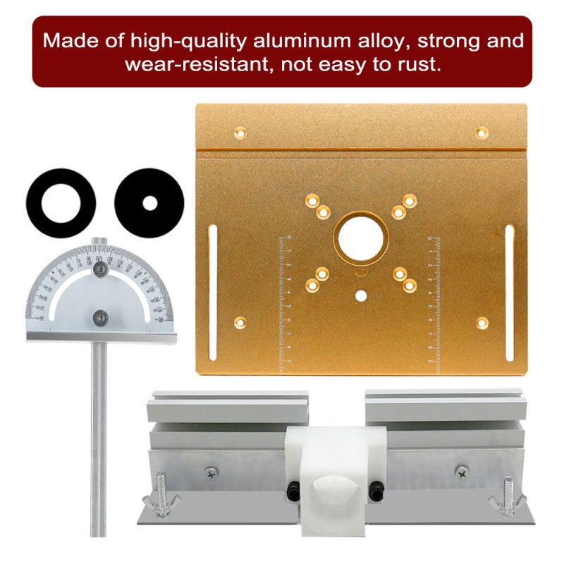 Router Table Insert Plate: 3-Piece Silver 240 X 200mm High-Quality Aluminum Alloy - Wear-Resistant Rust-Proof Router Templates for Woodworking, Electric Trimming Engraving Machines - Image 3