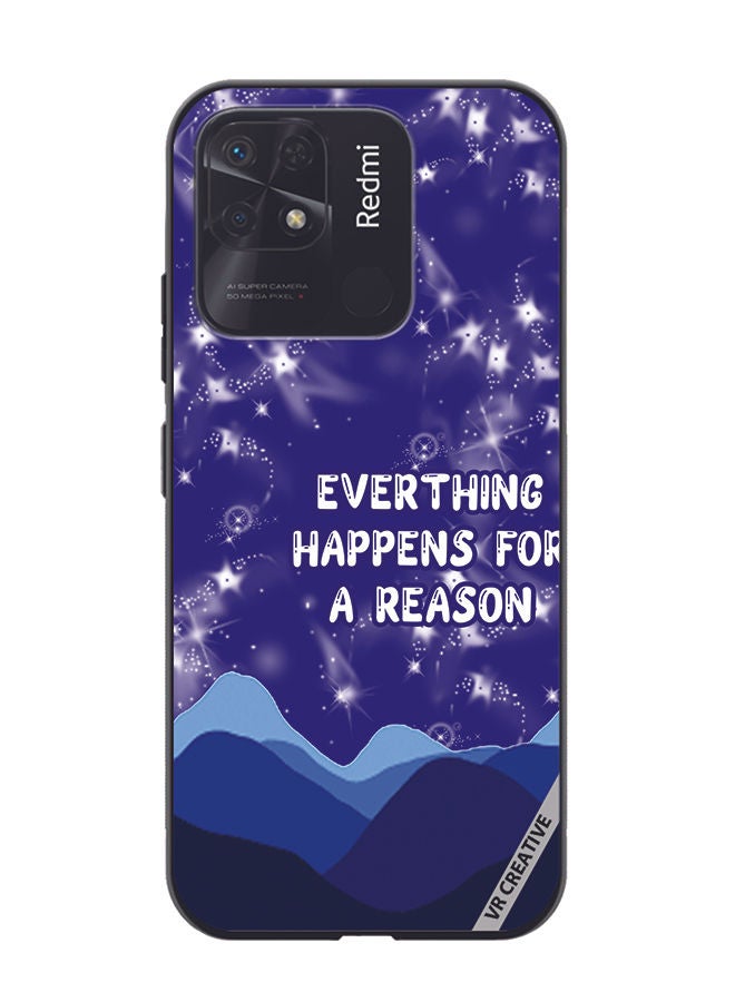 VR CREATIVE Protective Case Cover For Xiaomi Redmi 10C Everything Happens For A Reason Design Multicolour - Image 1