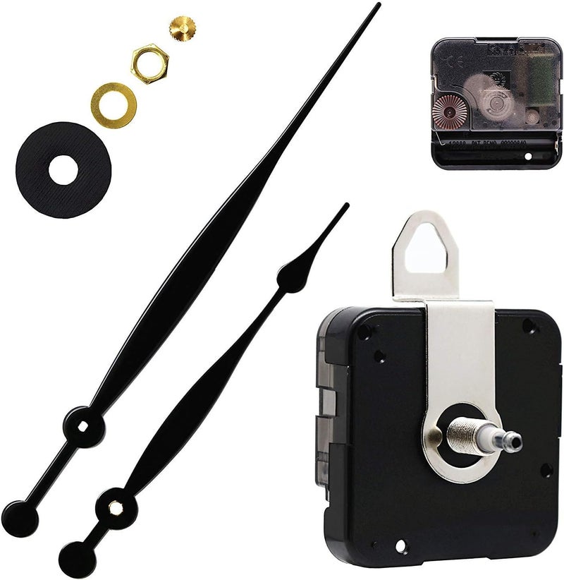 TIKROUND Quartz DIY Wall Clock Movement Mechanisms Battery Powered DIY Repair Parts Replacement with 260 mm/ 10.2 Inch Long Spade Hands,3/10 Inch Maximum Dial Thickness,29/32 Inch Total Shaft Length. - Image 1