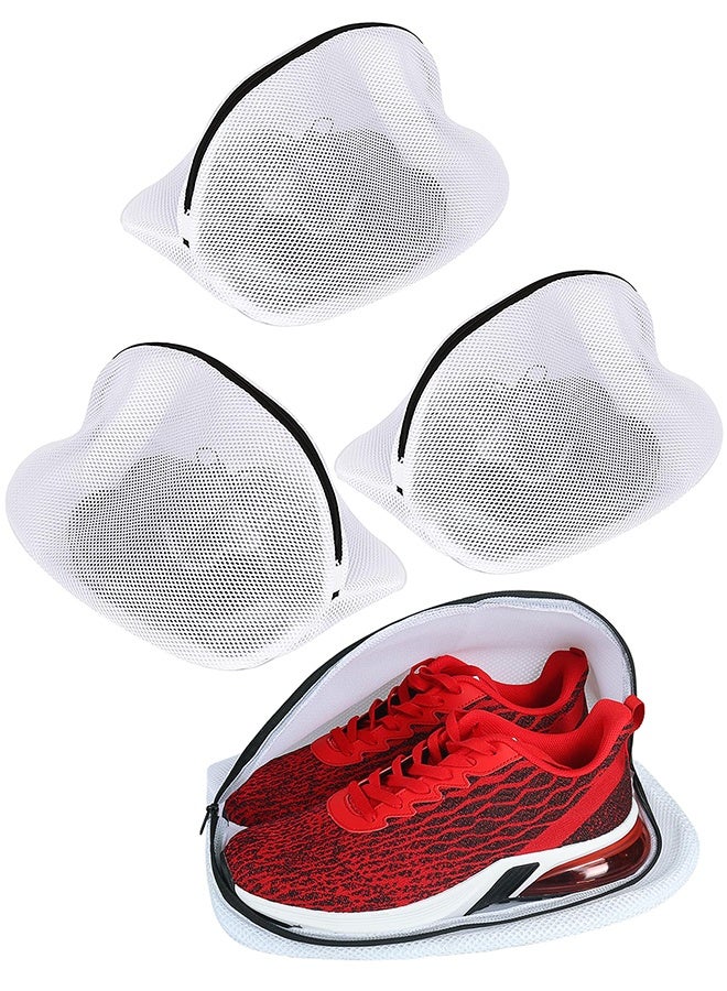 4 Pack Shoe Washing Bag, Mesh Shoe Laundry Bags with Zip Closure for Sneakers, Running Shoes, Socks, Bras (24X42CM) - Image 1